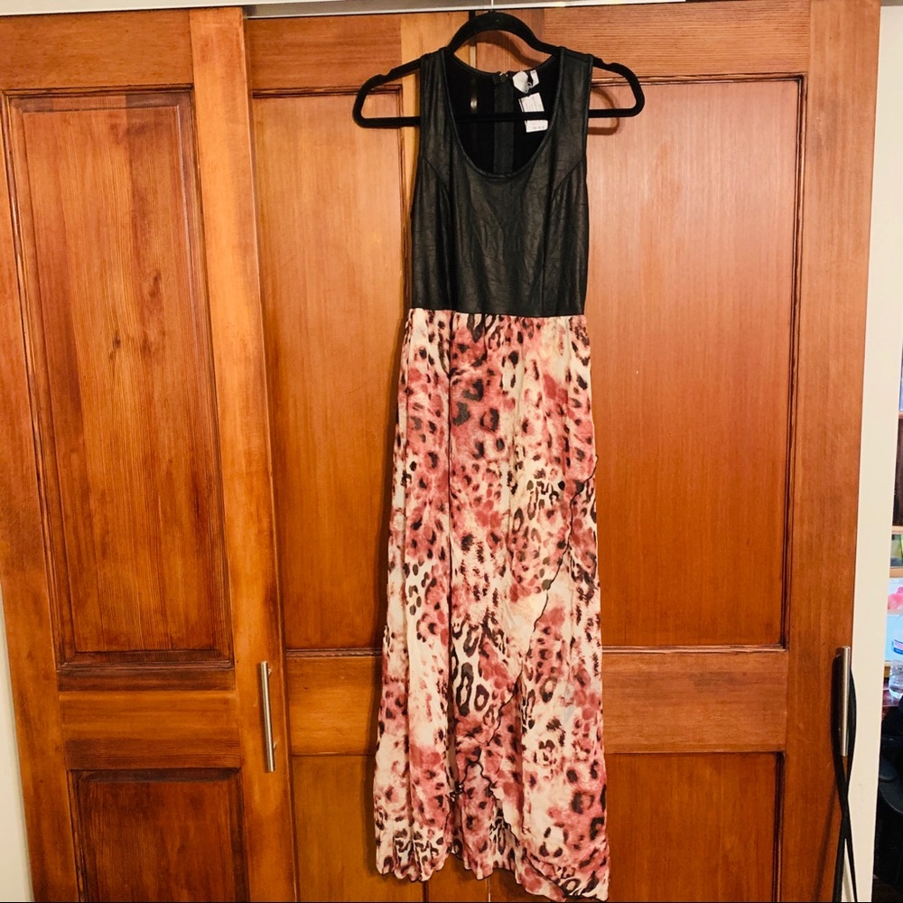 🔔NWT Cleo faux leather maxi dress